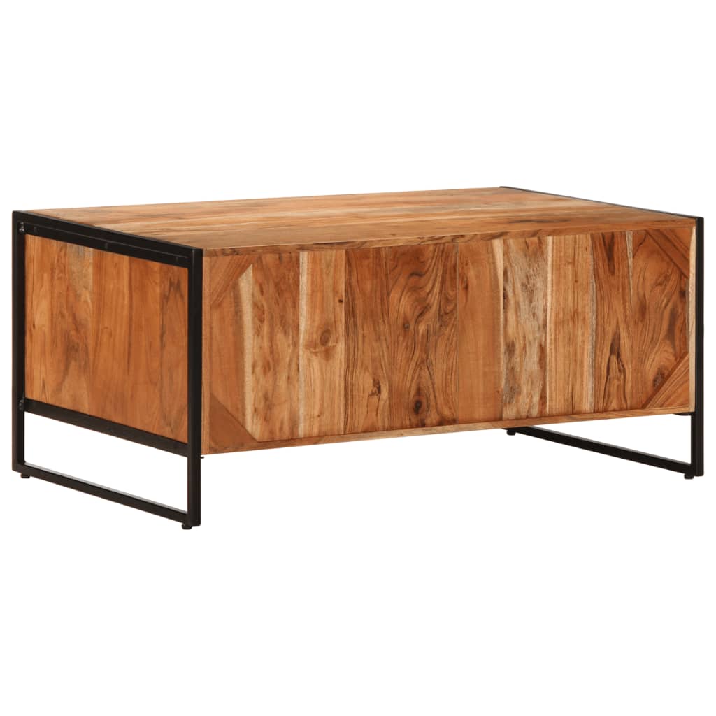 Coffee Table 90X55X40 Cm Solid Wood Acacia iron 90 cm