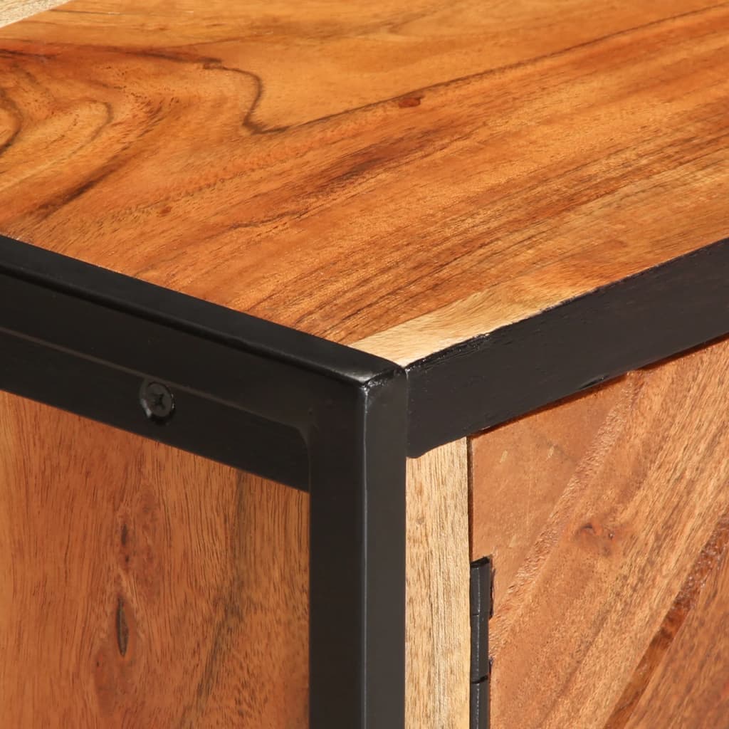 Coffee Table 90X55X40 Cm Solid Wood Acacia iron 90 cm