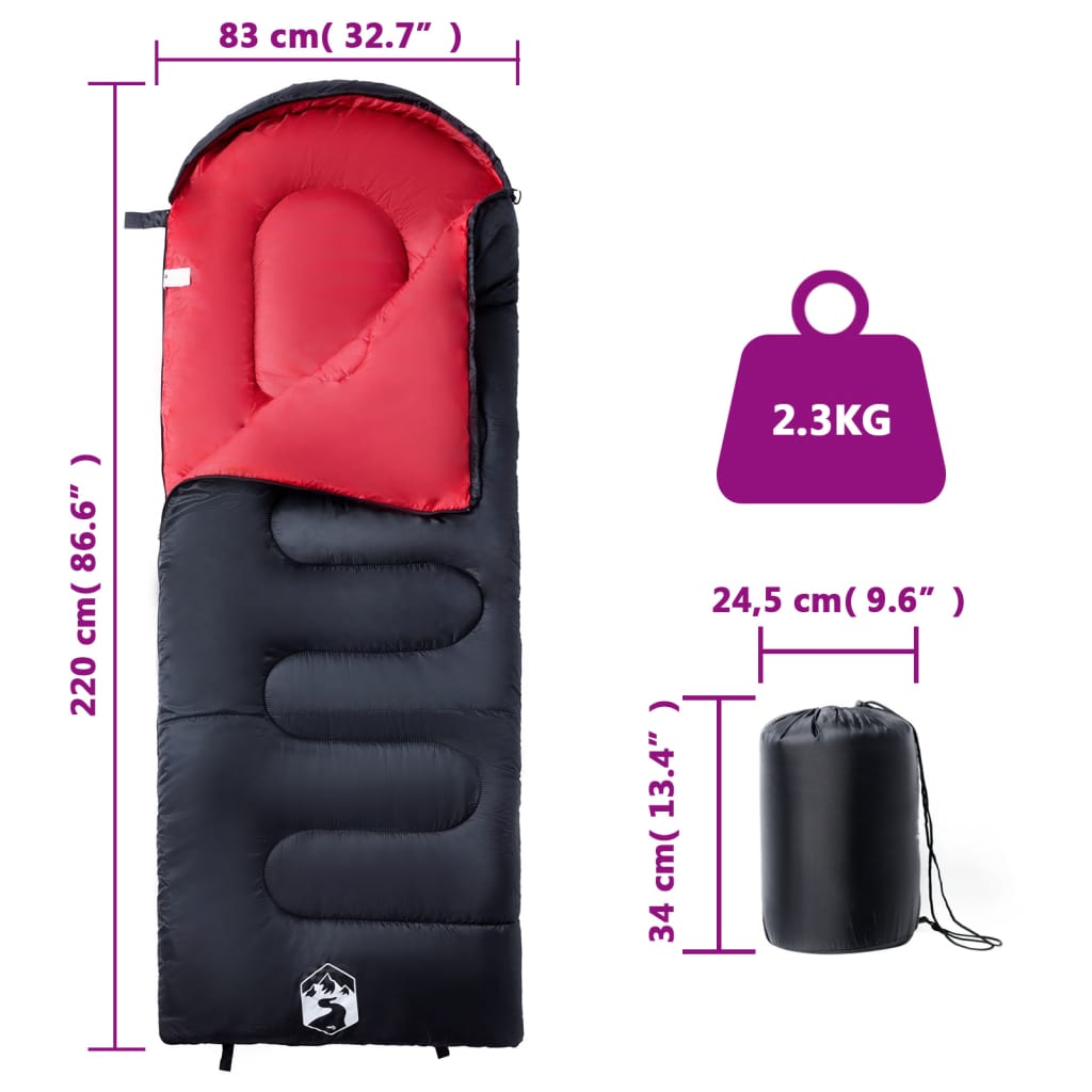 Sleeping Bags Bag Adults Camping 3-4 Seasons navy and blue orange and black LED