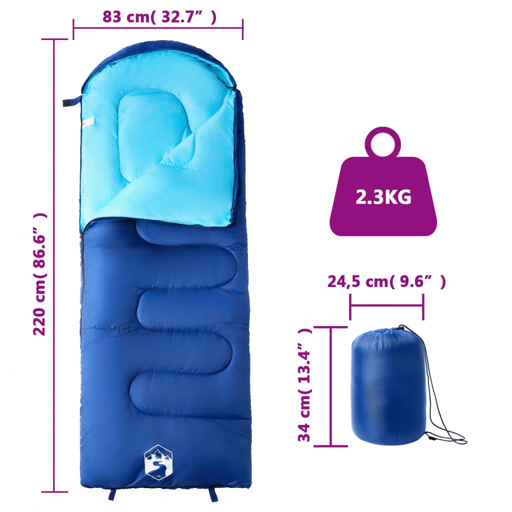 Sleeping Bags Bag Adults Camping 3-4 Seasons navy and blue orange and black LED