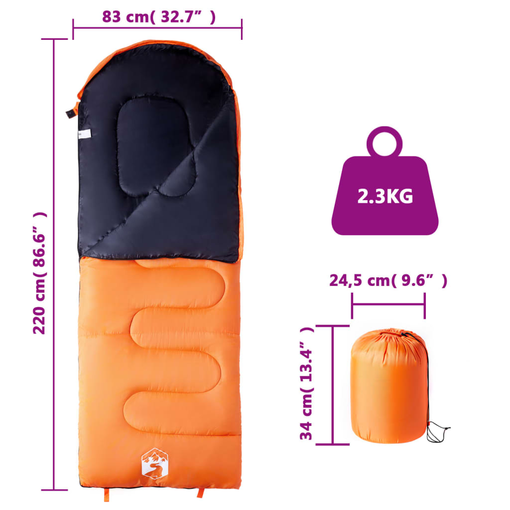 Sleeping Bags Bag Adults Camping 3-4 Seasons navy and blue orange and black LED