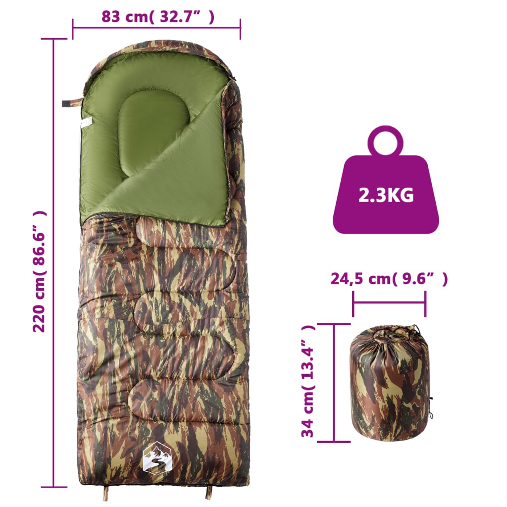 Sleeping Bags Bag Adults Camping 3-4 Seasons navy and blue orange and black LED