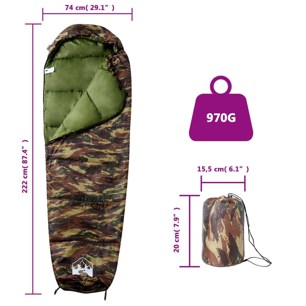 Sleeping Bags Mummy Bag Adults Camping 3 Seasons navy and blue black and red LED