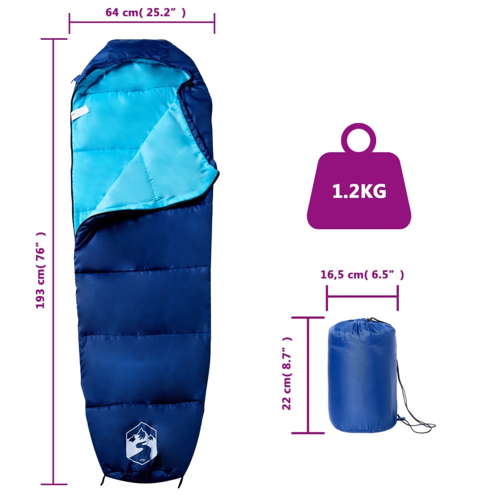 Sleeping Bags Mummy Bag Adults Camping 3 Seasons orange and black navy and blue