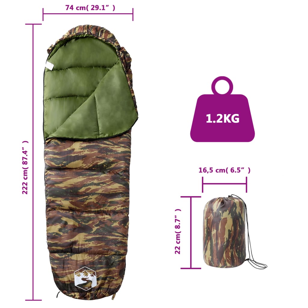 Sleeping Bags Mummy Bag Adults Camping 3 Seasons Navy And Blue Water Resistant