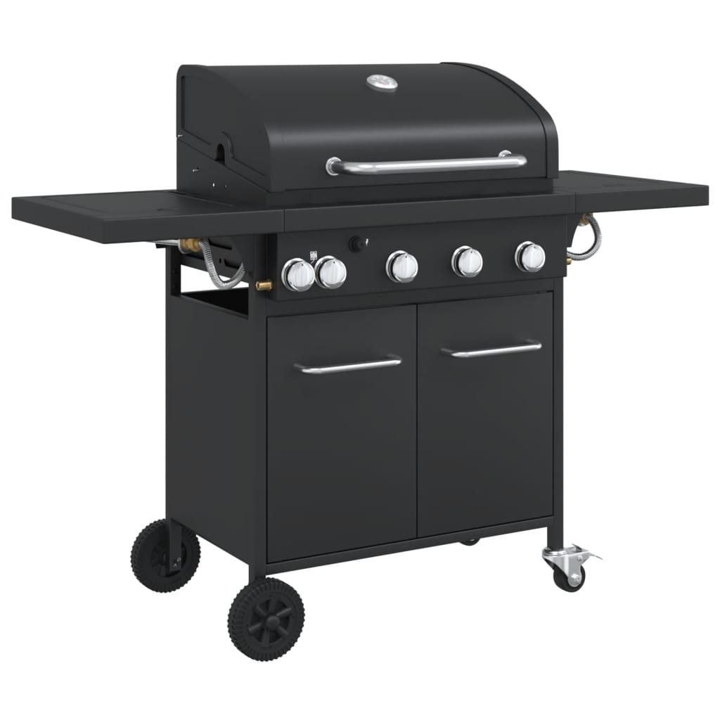 Gas Bbq Grill With Black Powder-Coated Steel