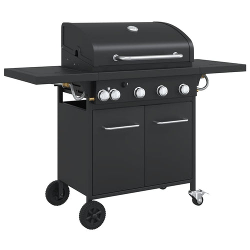 Gas Bbq Grill With Black Powder-Coated Steel