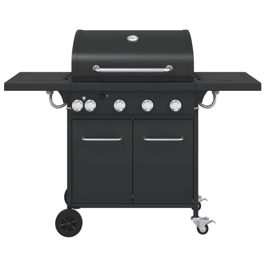 Gas Bbq Grill With Black Powder-Coated Steel