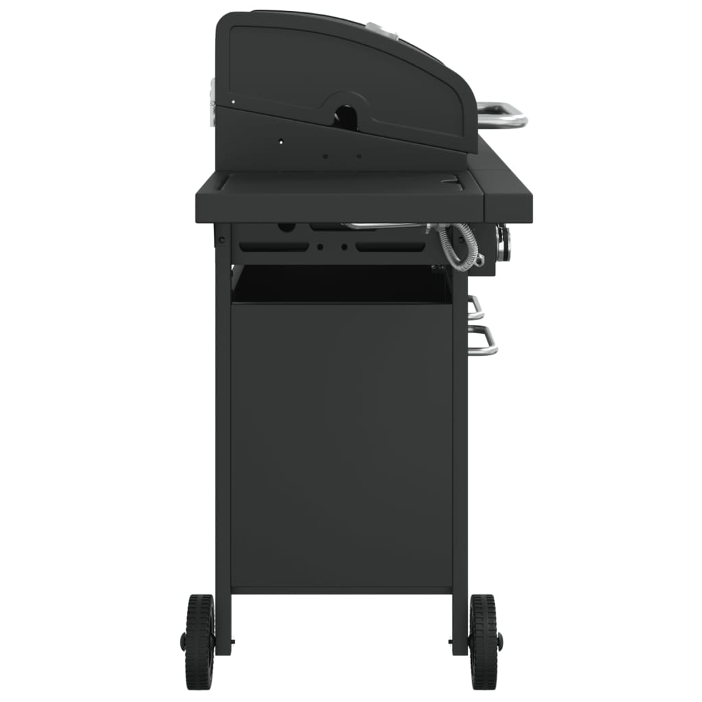 Gas Bbq Grill With Black Powder-Coated Steel