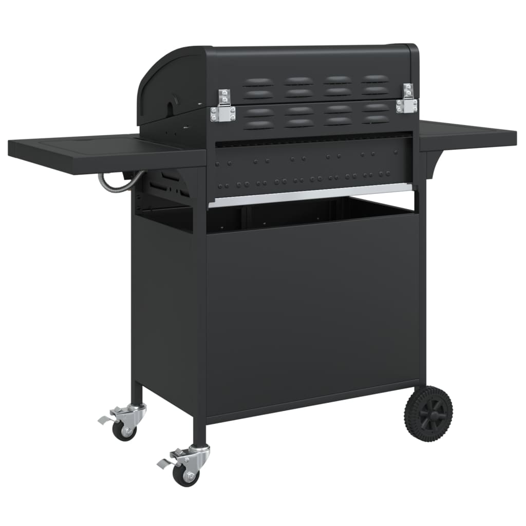 Gas Bbq Grill With Black Powder-Coated Steel