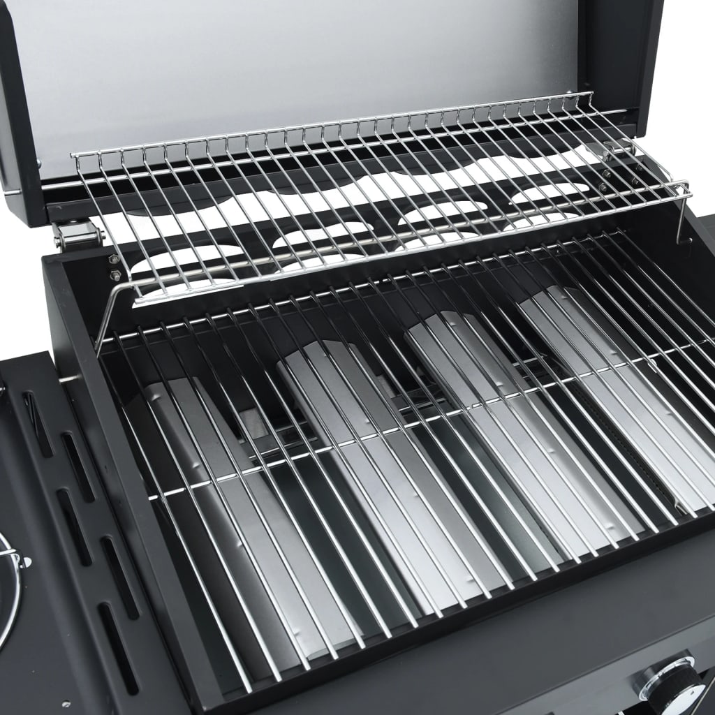 Gas Bbq Grill With Black Powder-Coated Steel