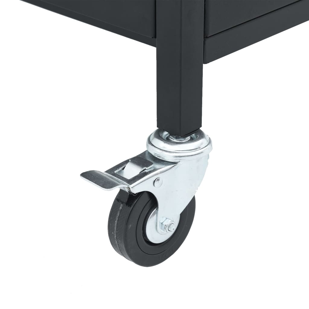 Gas Bbq Grill With Black Powder-Coated Steel