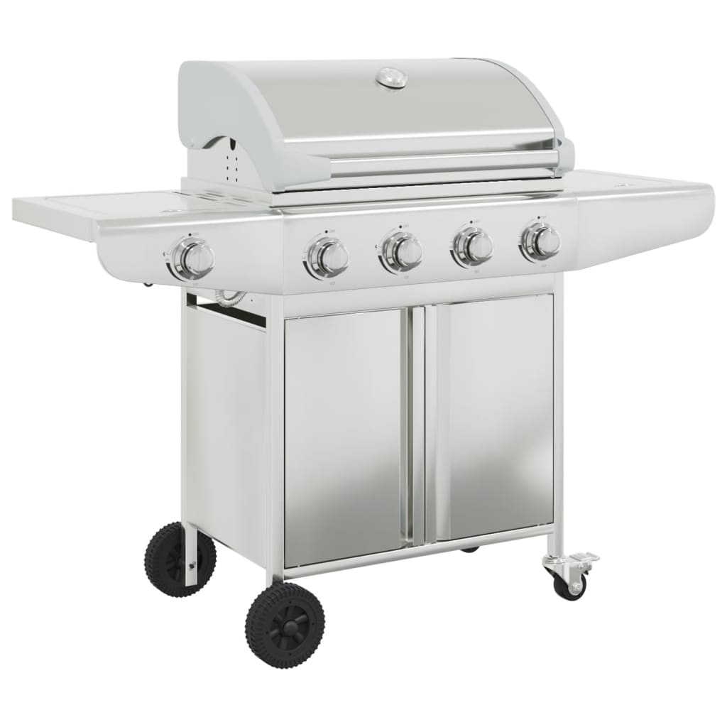 Gas Bbq Grill With Silver Stainless Steel