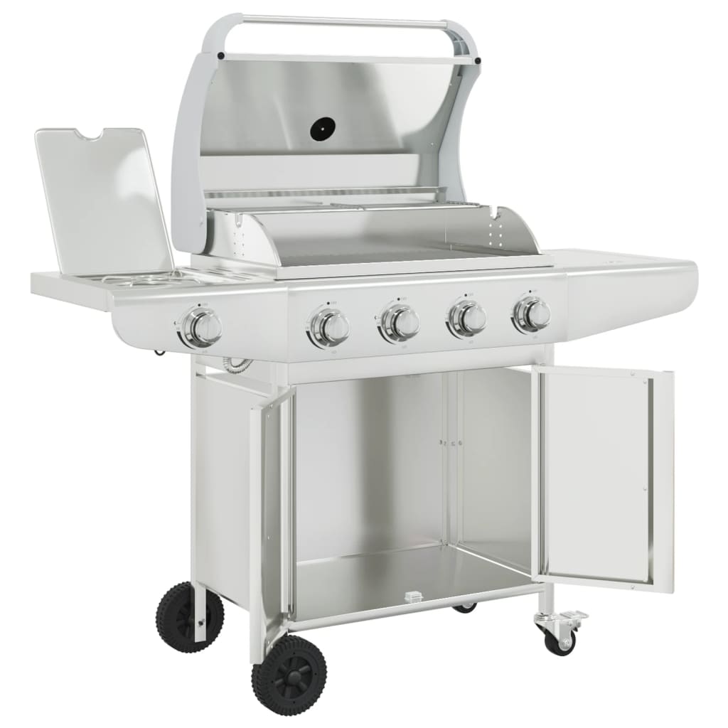 Gas Bbq Grill With Silver Stainless Steel