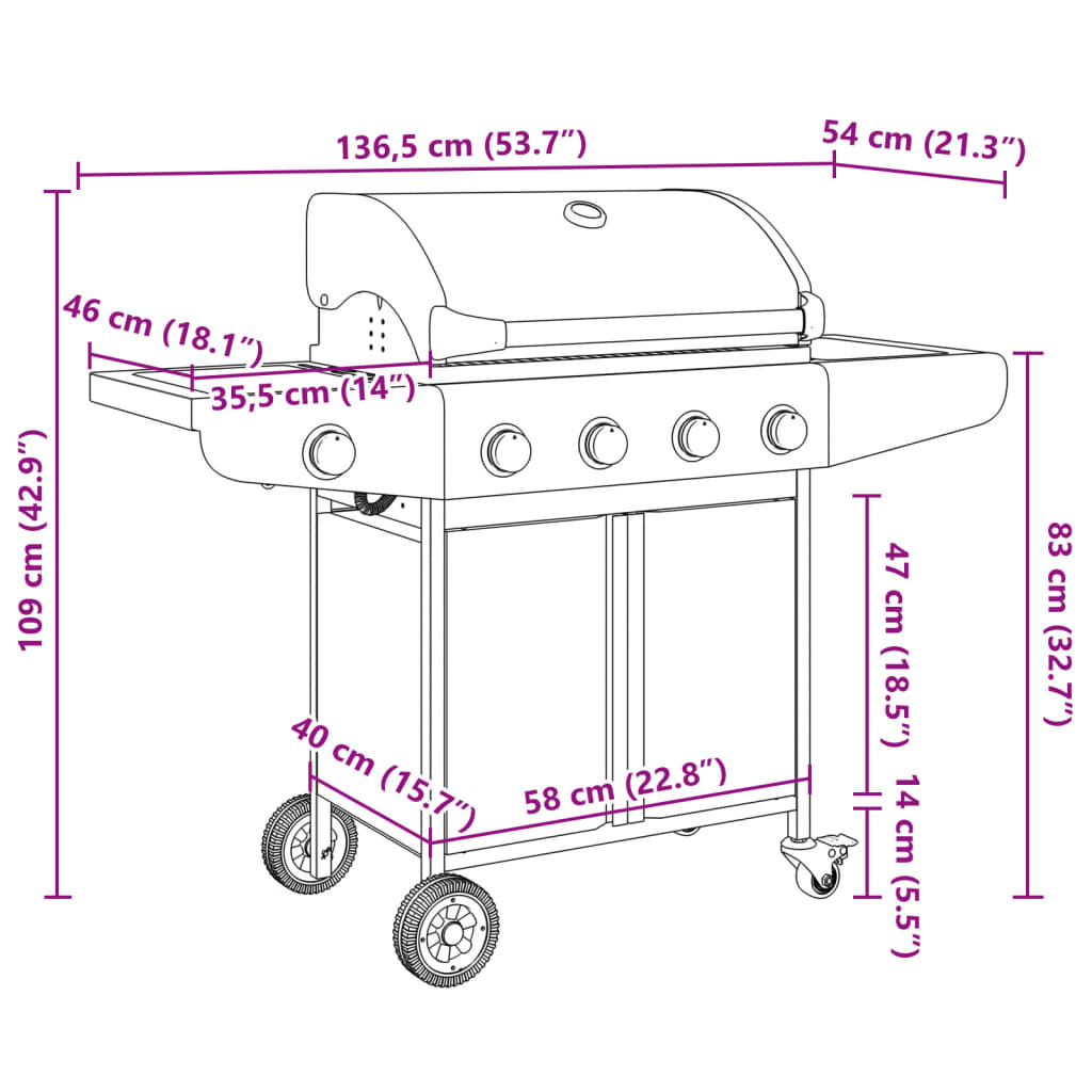 Gas Bbq Grill With Silver Stainless Steel