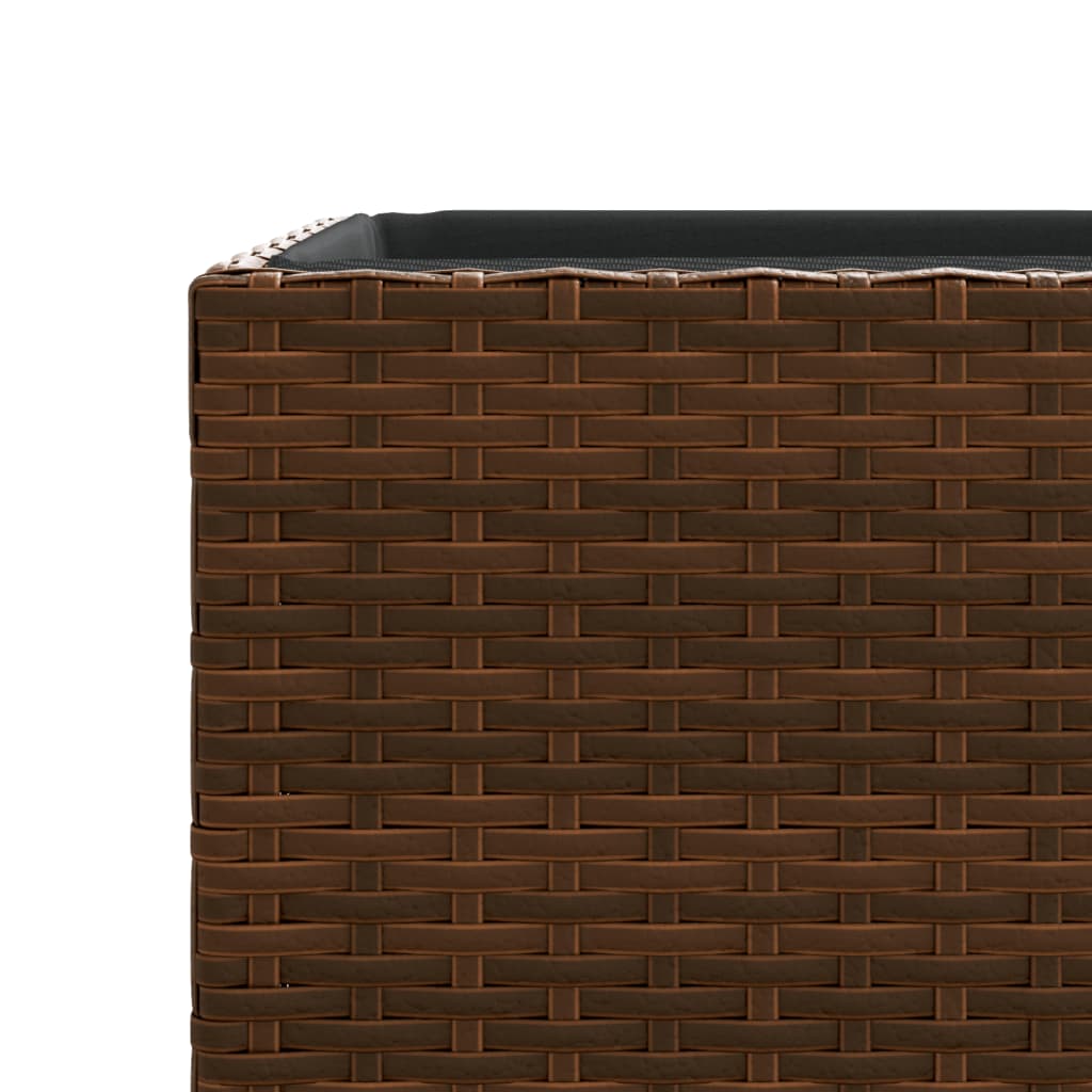 Planter 3Pc Poly Rattan Garden Set Outdoor Flower Plant Pots Brown Grey Black 40