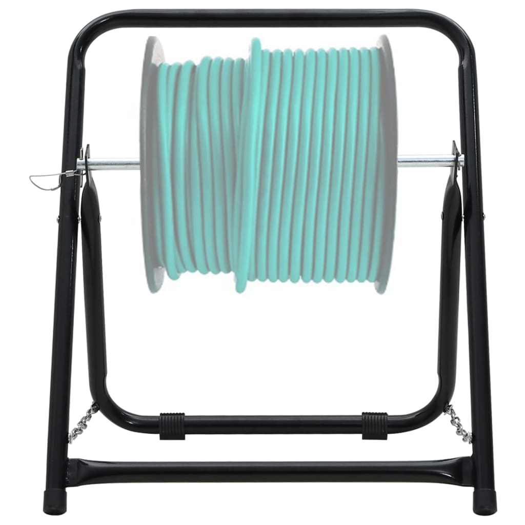 Hose Reel Cart 48 Cm 45 Kg Black Powder-Coated Steel