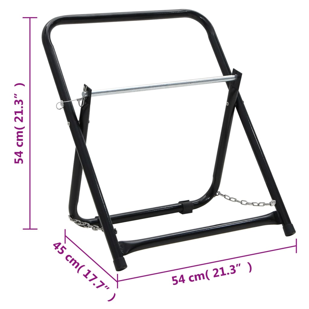Hose Reel Cart 48 Cm 45 Kg Black Powder-Coated Steel