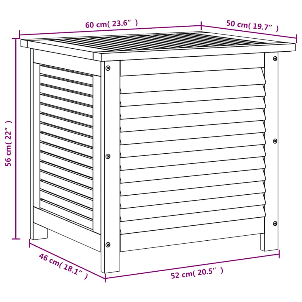 Garden Storage Box With Louver Solid Wood Acacia