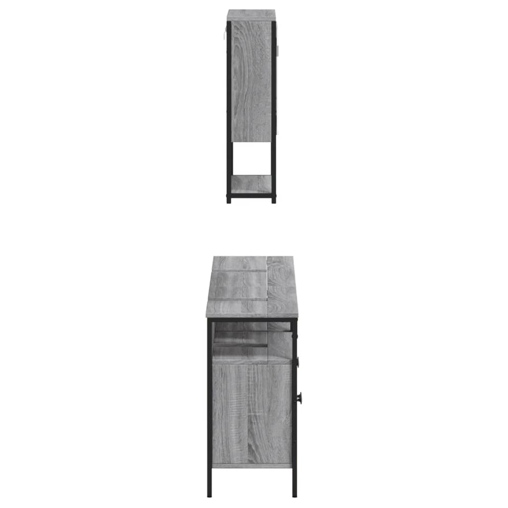 3 Piece Bathroom Furniture Set Engineered Wood