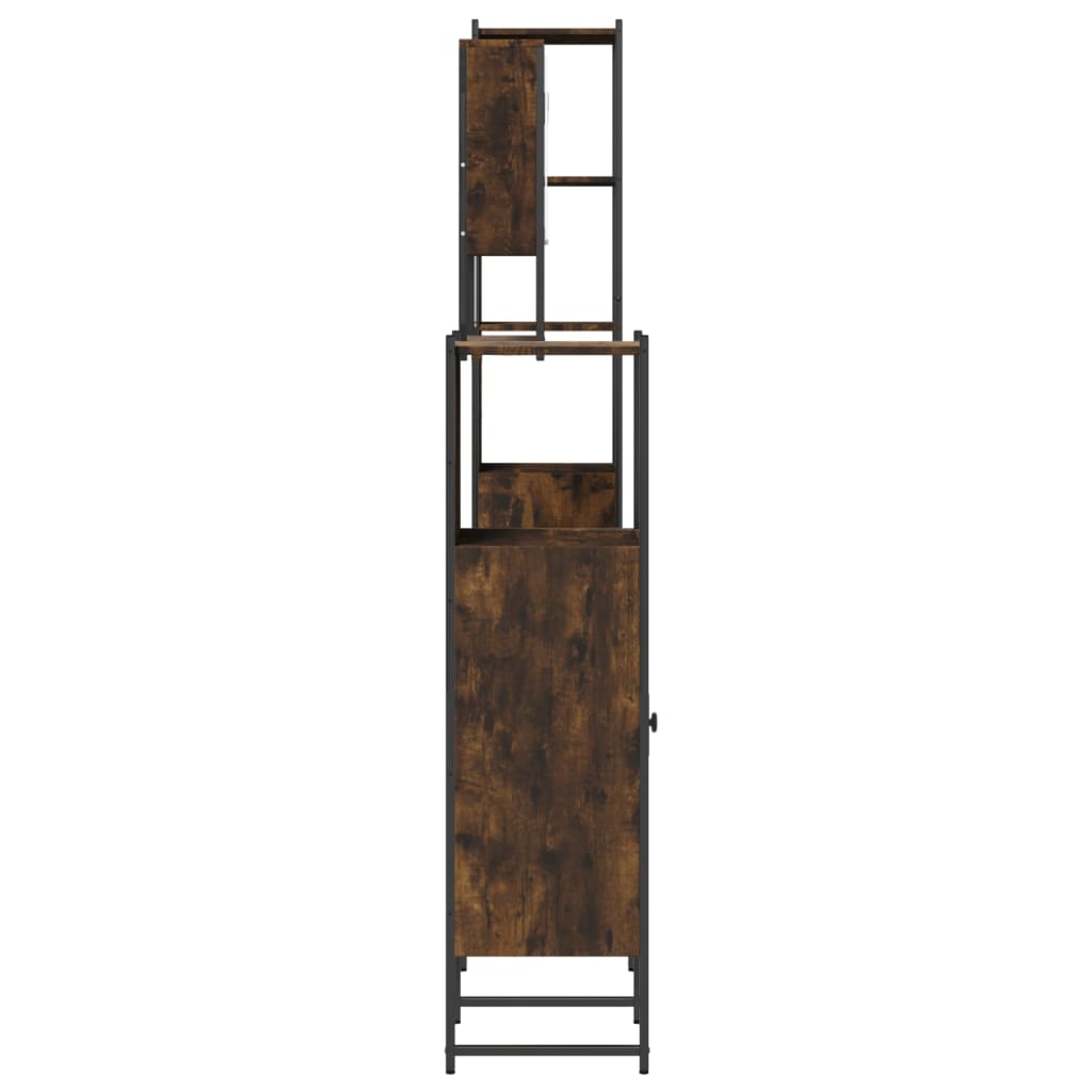 Bathroom Furniture Set 4 Piece Engineered Wood Black Oak Smoked Oak Sonoma Oak 6