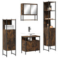 Bathroom Furniture Set 4 Piece Engineered Wood Black Oak Smoked Oak Sonoma Oak 6