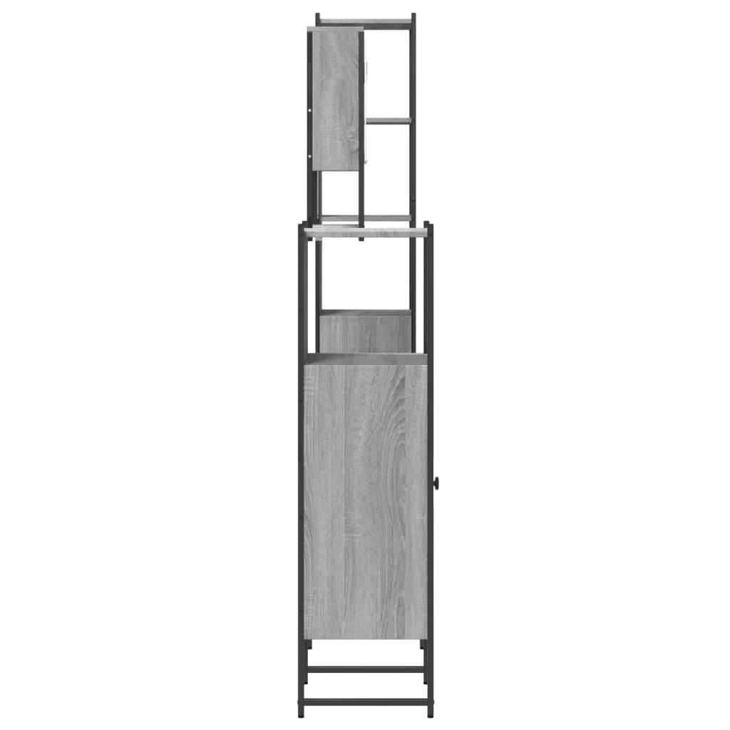 Bathroom Furniture Set 4 Piece Engineered Wood Black Oak Smoked Oak Sonoma Oak 6