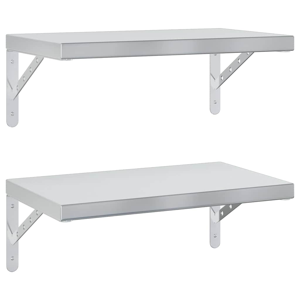 Wall Shelves 2 Pcs Stainless Steel