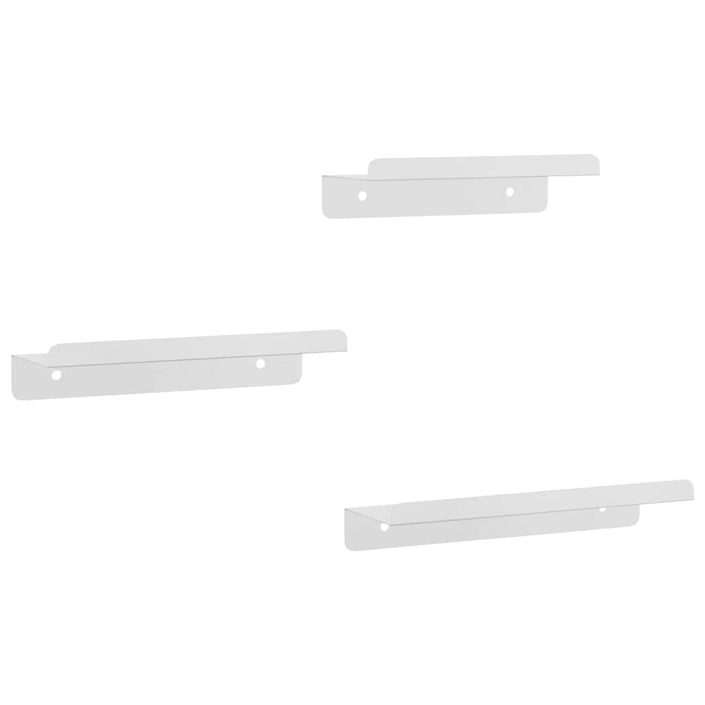 Wall Shelf 3x Stainless Steel Shelves Floating Storage Display Kitchen Silver 30