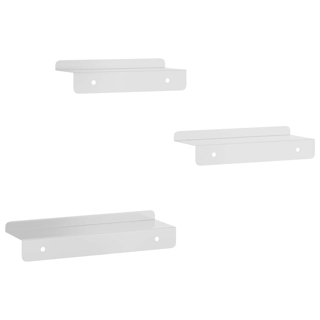 Wall Shelf 3x Stainless Steel Shelves Floating Storage Display Kitchen Silver 30