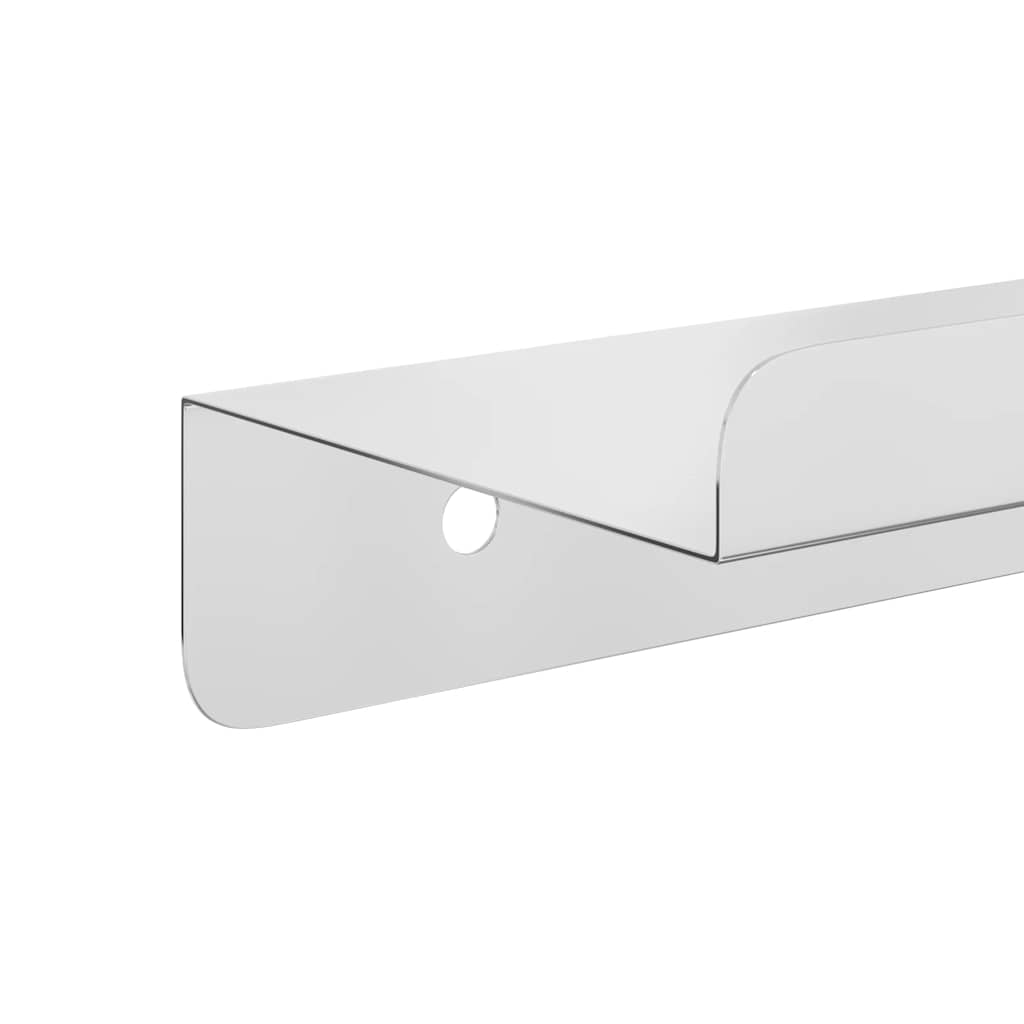 Wall Shelf 3x Stainless Steel Shelves Floating Storage Display Kitchen Silver 30