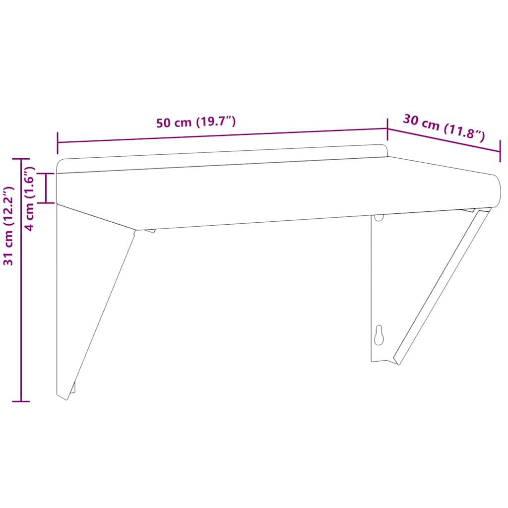 Wall Shelf Silver Stainless Steel