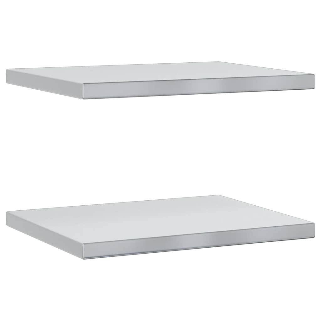 Wall Shelves 2 Pcs Stainless Steel