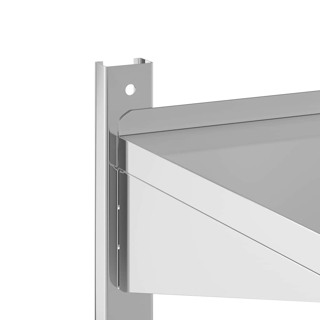 2-Tier Wall Shelf Silver Stainless Steel