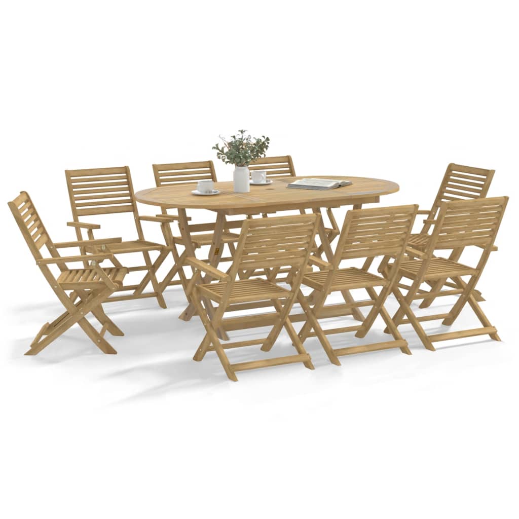 Folding Garden Chairs 8 Pcs 54.5X61.5X86.5 Cm Solid Wood Acacia