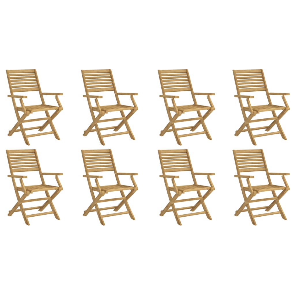 Folding Garden Chairs 8 Pcs 54.5X61.5X86.5 Cm Solid Wood Acacia