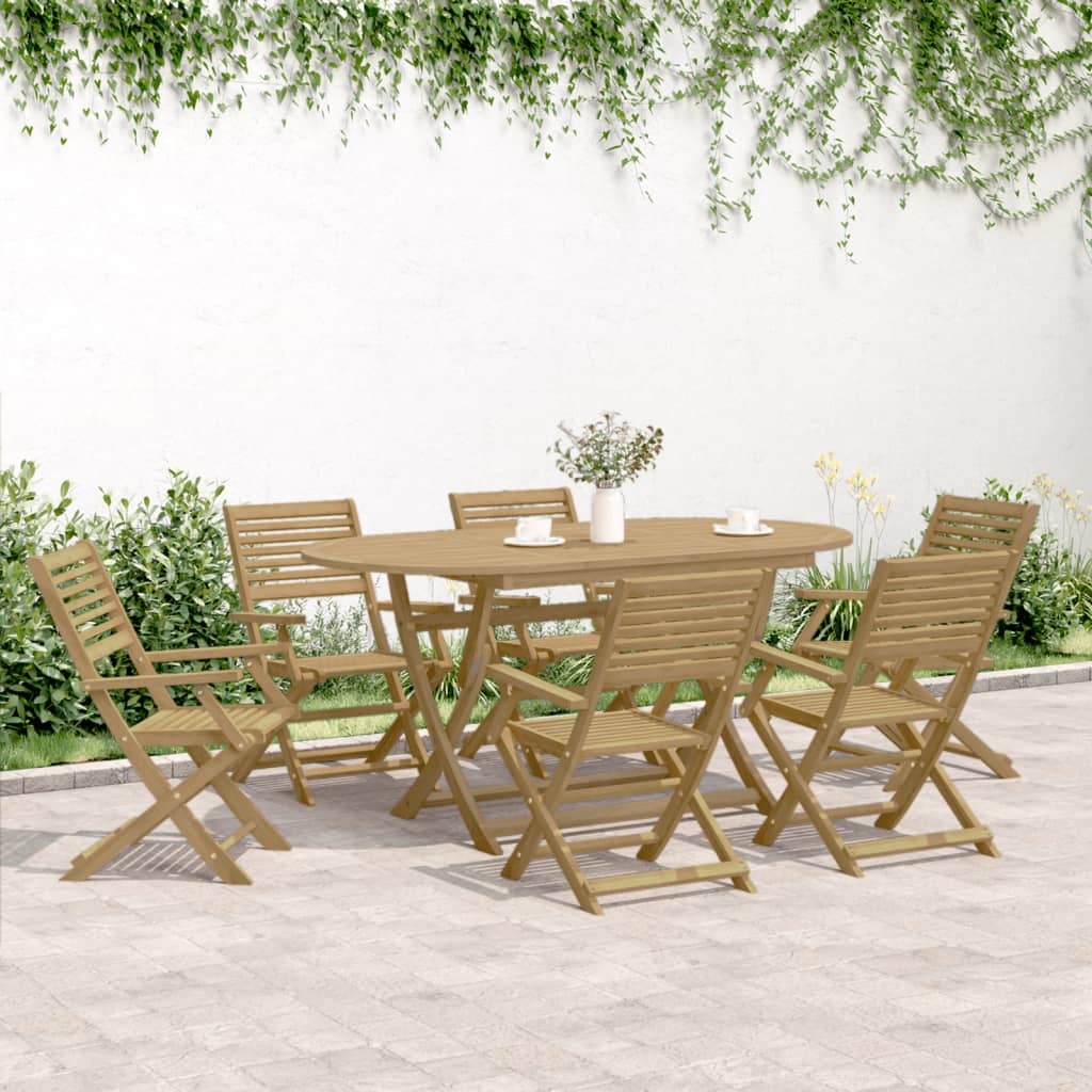 Folding Garden Chairs 8 Pcs 54.5X61.5X86.5 Cm Solid Wood Acacia