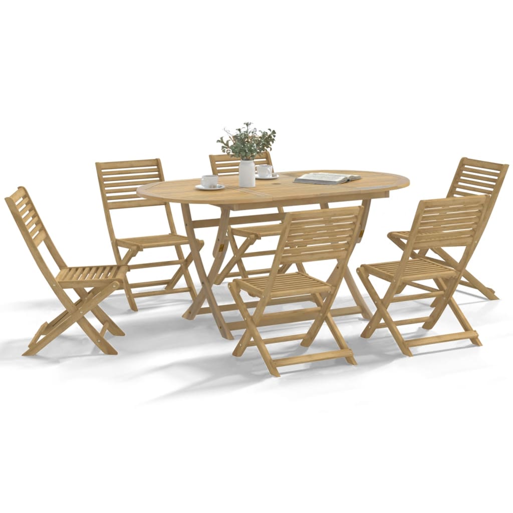 Folding Garden Chairs 8 Pcs 54.5X61.5X86.5 Cm Solid Wood Acacia
