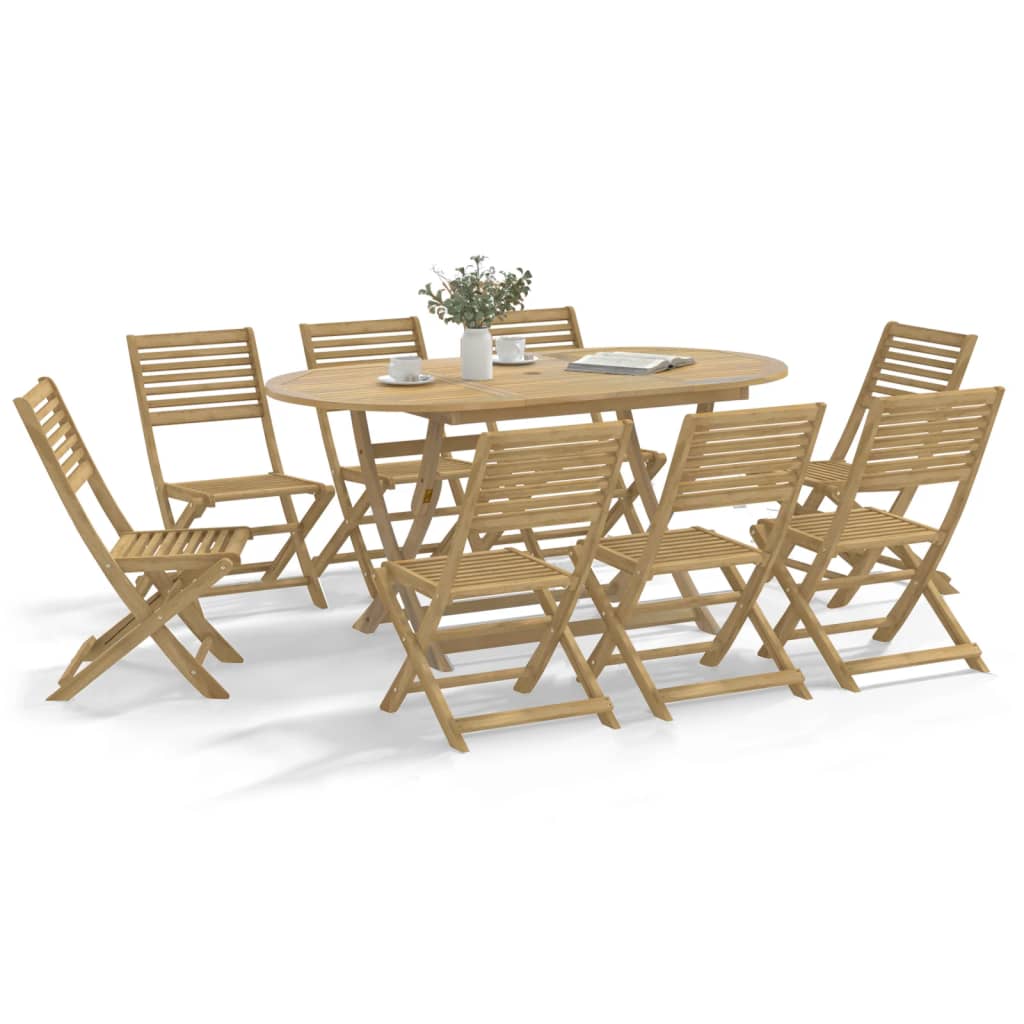 Folding Garden Chairs 8 Pcs 54.5X61.5X86.5 Cm Solid Wood Acacia