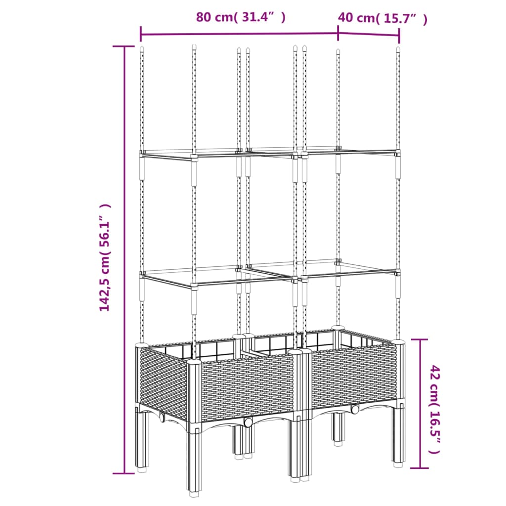 Garden Planter With Trellis Pp