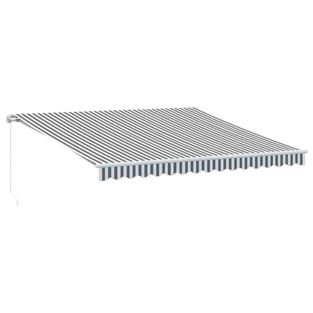 Manual Retractable Awning Anthracite&White 400X300 Cm