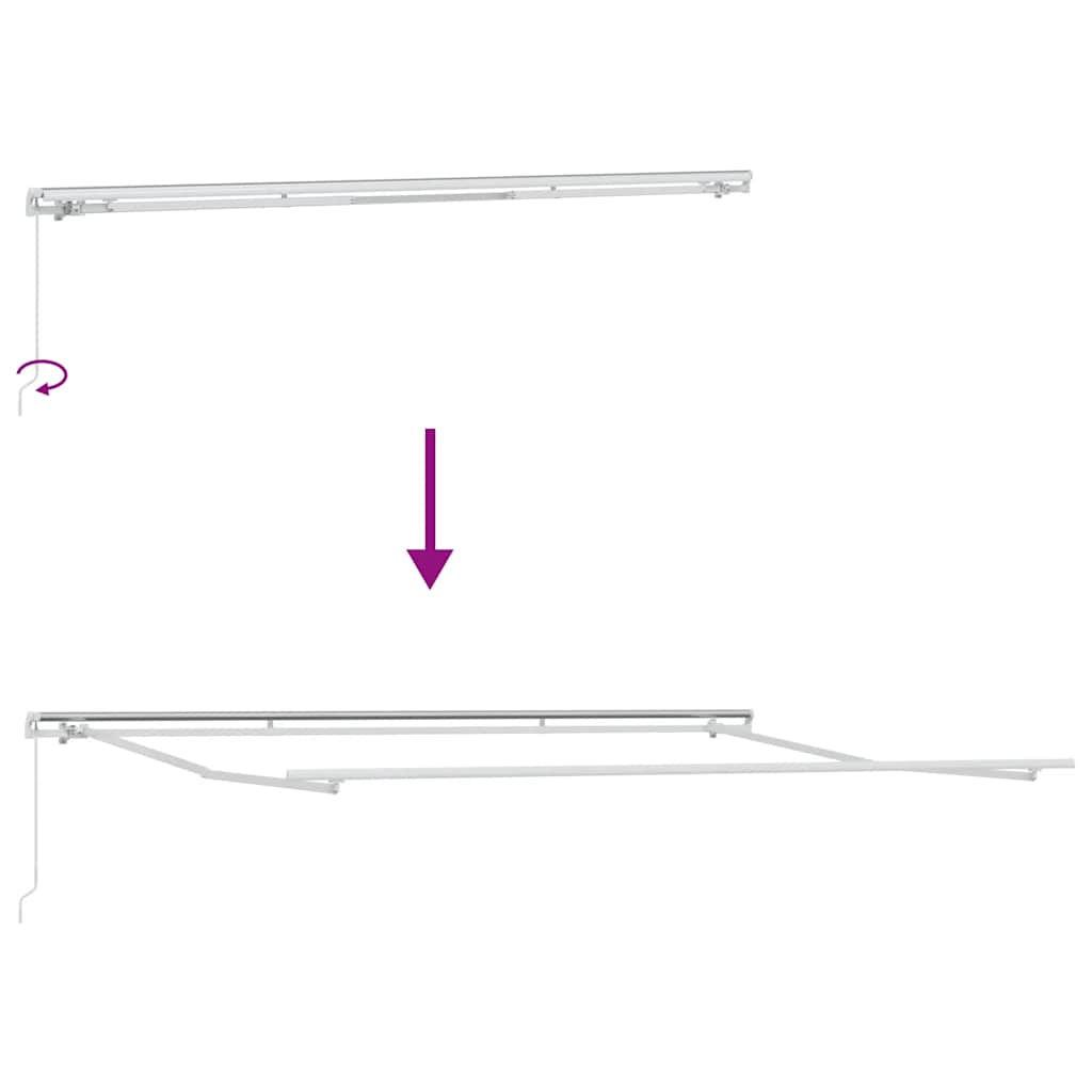 Manual Retractable Awning Anthracite&White 400X300 Cm