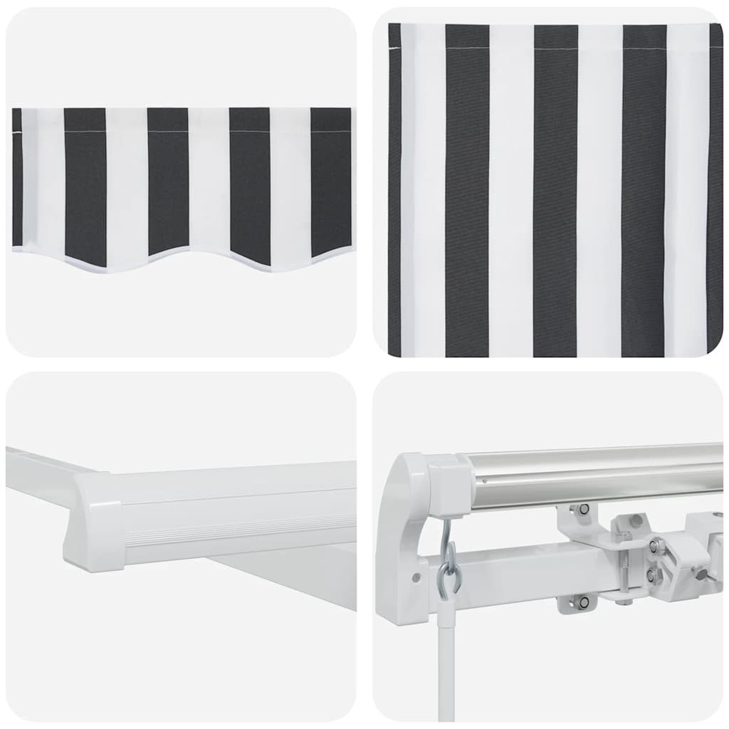 Manual Retractable Awning Anthracite&White 400X300 Cm