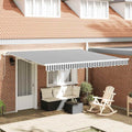 Manual Retractable Awning Anthracite&White 400X300 Cm