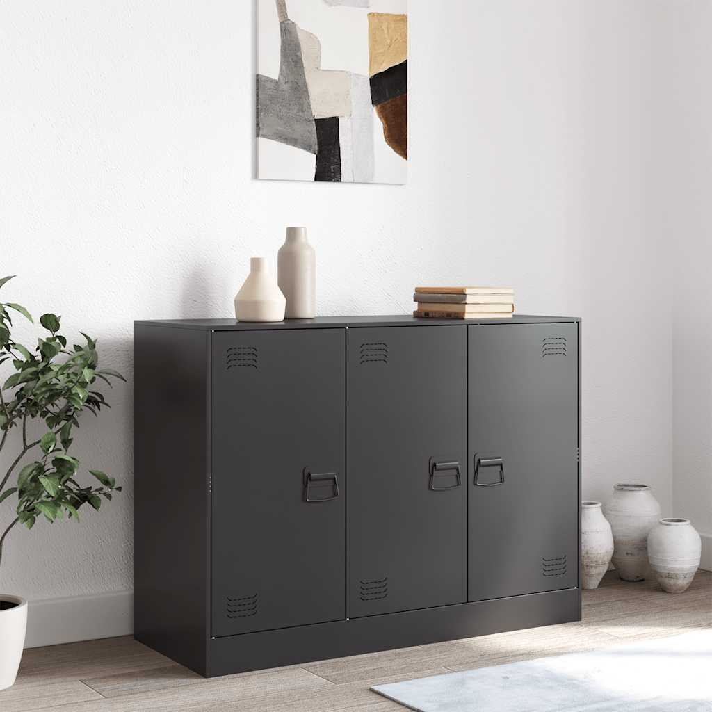 Sideboard 99X39X73 Cm Steel Black Mustard Yellow Pink Anthracite Olive Green LED