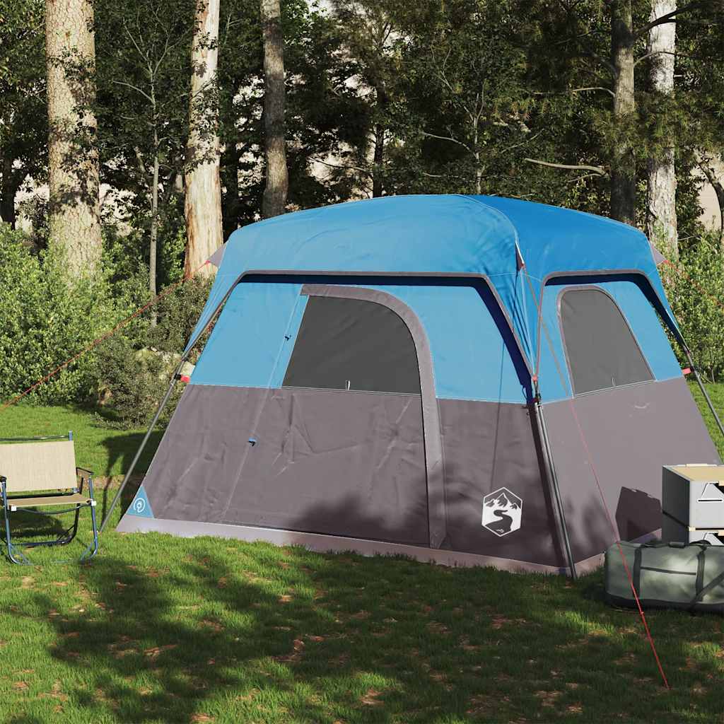 Tents Camping Tent Cabin Waterproof orange blue green 4-person 6-person Foldable