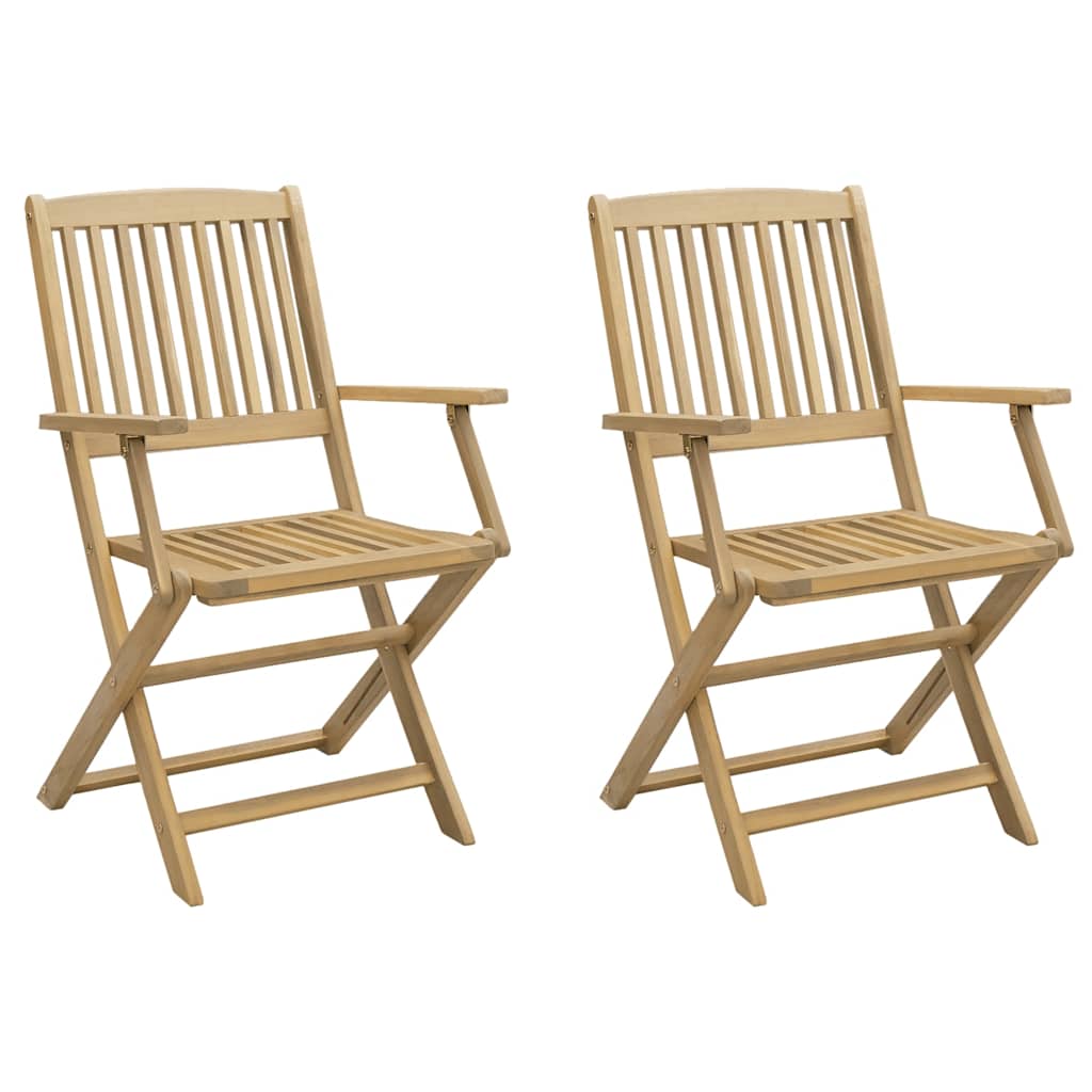 Folding Garden Chairs 2 Pcs 54X61X88 Cm Solid Wood Acacia