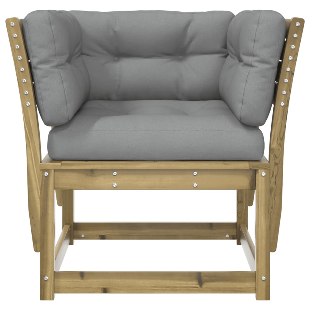 Garden Sofa | Grey | Solid Pine Wood | Medium | Modular | Garden Sofa
