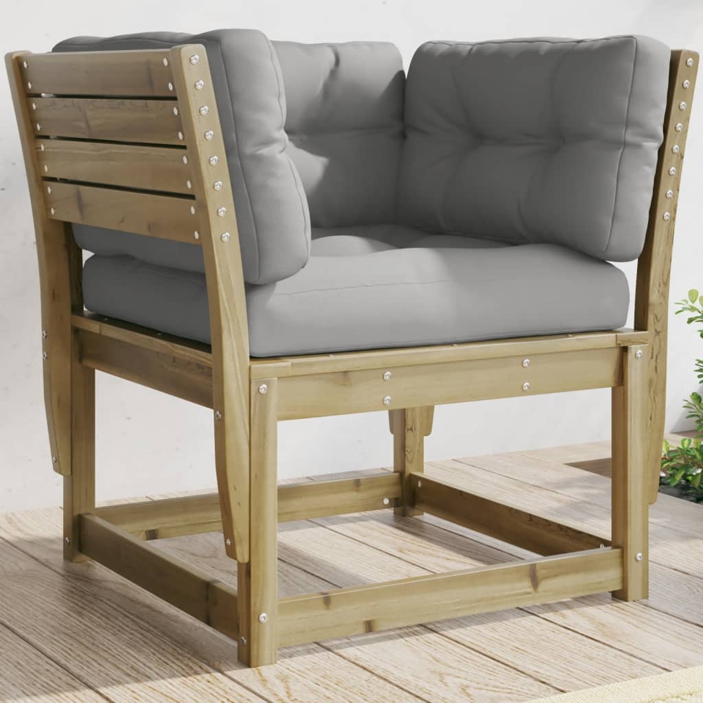 Garden Sofa | Grey | Solid Pine Wood | Medium | Modular | Garden Sofa