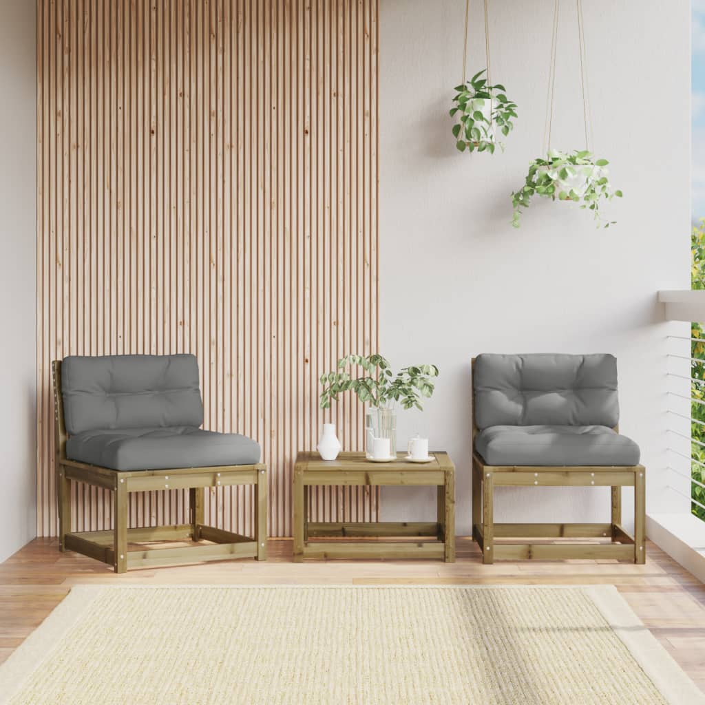 Garden Sofa | And Anthracite | Solid Pine Wood, Polyester | Medium